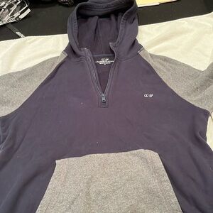 Vineyard vines blue and grey zip hoodie small